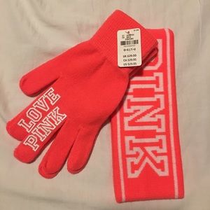 PINK gloves and headband